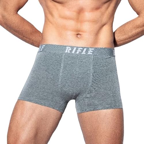 LAVENZO Rifle – 6 Boxershorts für Herren, aus elastischer Baumwolle, signiert, Unterwäsche, Markenunterwäsche, Geschenk für Jungen – Unterhosen-Set, 8-6815 Blau/Schwarz/Grau, M von LAVENZO