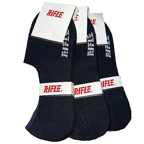 LAVENZO Rifle – 6 Paar Pedale für Herren und Damen aus Baumwolle, Unisex Weiß und Schwarz, kurze Socken mit Silikonkissen, unsichtbare Socken für Mokassins, blau, 43-46 von LAVENZO