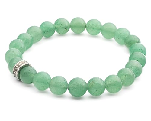 LAVISA Edelstein Armband - Echte Naturstein Perlen | Kristalle, Heilsteine | Onesize Unisex (Grüner Aventurin 8mm) von LAVISA