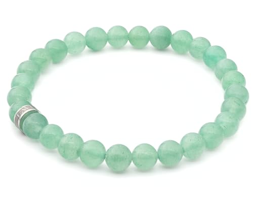 LAVISA Edelstein Armband - Echte Naturstein Perlen | Kristalle, Heilsteine | Onesize Unisex (Grüner Aventurin 6mm) von LAVISA