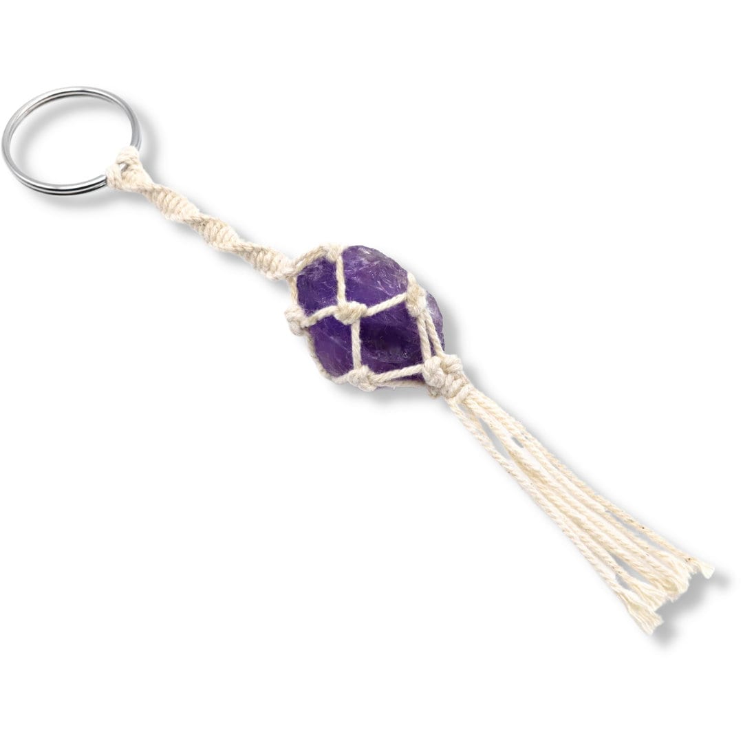 Lavisa Makramee Edelstein Schlüsselanhänger - Boho Glücksbringer Kristall Heilstein Naturstein Anhänger Handgefertigt Lavisa Makramee Edelstein Schlüsselanhänger - Boho Glücksbringer Kristall Heilstein Naturstein Anhänger Handgefertigt von LAVISADE
