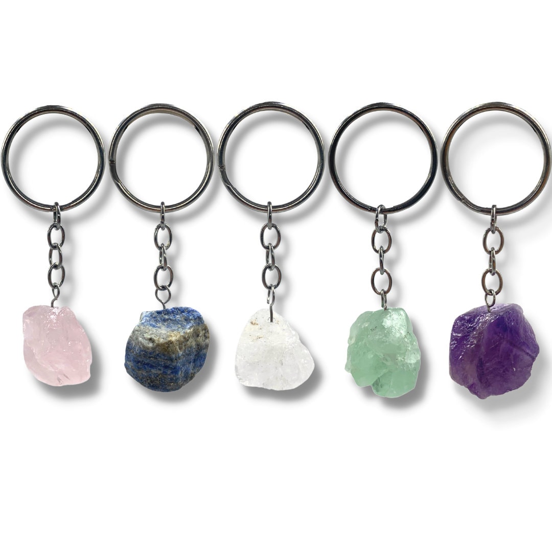 Lavisa Roher Edelstein Schlüsselanhänger - Glücksbringer Kristall Heilstein Naturstein Anhänger Lavisa Roher Edelstein Schlüsselanhänger - Glücksbringer Kristall Heilstein Naturstein Anhänger von LAVISADE