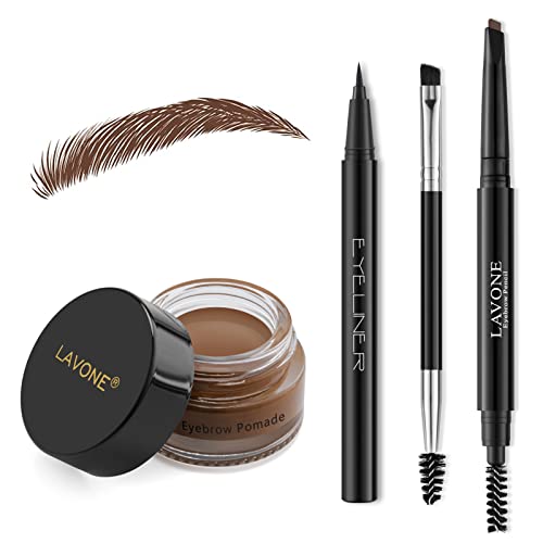 LAVONE Augenbrauenstift Set Augenbrauenstift Set Augenbrauenstift mit wasserdichtem Augenbrauenstift Eyeliner Augenbrauensalbe und doppelseitiger Augenbrauenpinsel von LAVONE