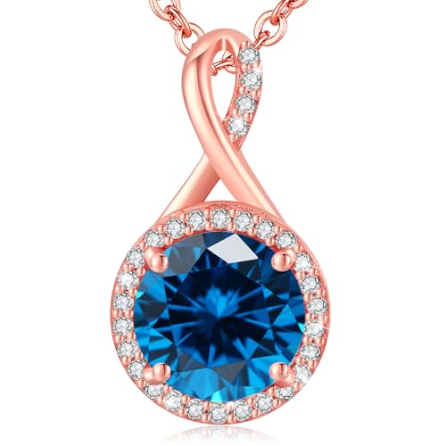 LAVUMO Halskette Damen Silber Rose Gold Kette Damen Schmuck Geschenke für Frauen Freundin Frau MaMa zum Geburtstag Weihnachten Valentinstag Muttertag Hypoallergen Sterling Silber Schmuck von LAVUMO