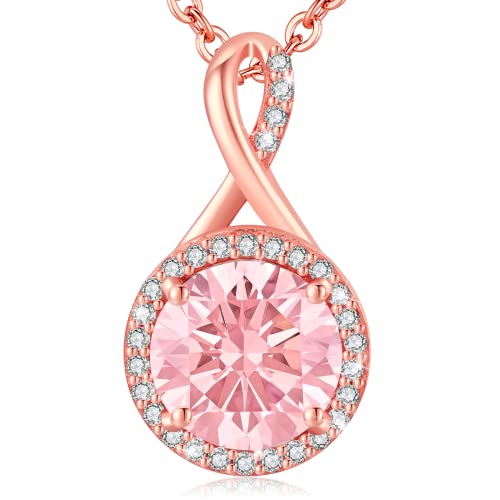 LAVUMO Halskette Damen Silber Rose Gold Kette Damen Schmuck Geschenke für Frauen Freundin Frau MaMa zum Geburtstag Weihnachten Valentinstag Muttertag Hypoallergen Sterling Silber Schmuck von LAVUMO