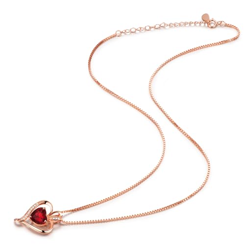 LAVUMO Halskette Damen Silber Rosegold Gold Schmuck Geschenk für Frau Frauen MaMa Freundin (Rosé gold-01-Jan) von LAVUMO