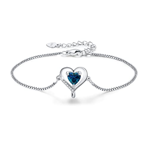 LAVUMO Herz Armband Damen Rosegold Sterling silber 925 Schmuck Damen an Muttertag Weihnachten Valentinstag Geburtstags Geschenk für Sie MaMa Frau Freundin Verstellbar Armband von LAVUMO