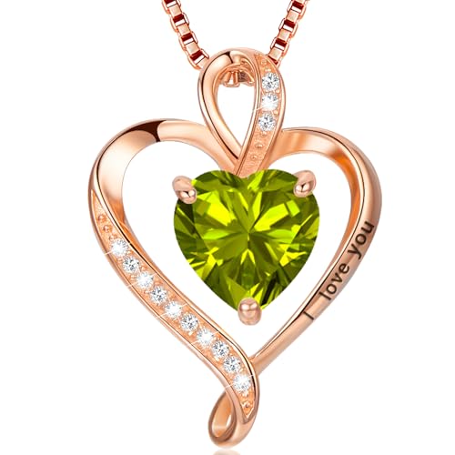 LAVUMO Herz Kette Damen Silber 925 I love you Halskette Damen Personalisierter schmuck Geschenke für Frauen Frau MaMa Freundin an Geburtstags Valentinstag Weihnachten Muttertag Mit Rose Geschenkbox von LAVUMO