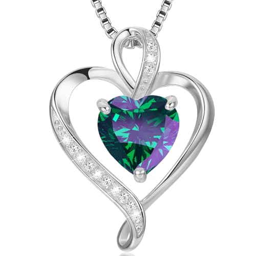 LAVUMO Herzkette 925 Silber Rosegold Gold Damen Halskette Herz änhänger Silber Kette Damen Schmuck Geschenk für Frau Frauen MaMa Freundin an Geburtstags Weihnachten (1) von LAVUMO