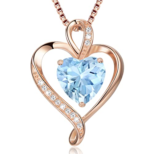 LAVUMO Herzkette 925 Silber Rosegold Gold Damen Halskette - Herz änhänger Silber Kette Damen Schmuck Geschenk für Frau Frauen MaMa Freundin an Geburtstags Weihnachten Valentinstag Hypoallergen Ketten von LAVUMO