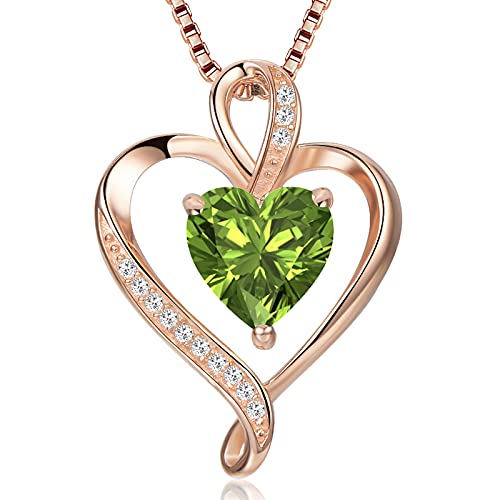 LAVUMO Herzkette 925 Silber Rosegold Gold Damen Halskette - Herz änhänger Silber Kette Damen Schmuck Geschenk für Frau Frauen MaMa Freundin an Geburtstags Weihnachten Valentinstag Hypoallergen Ketten von LAVUMO