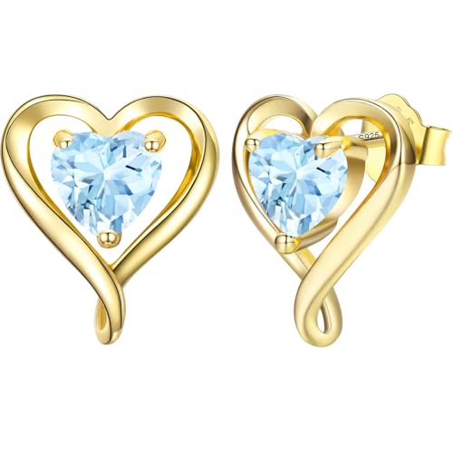LAVUMO Ohrringe Silber 925 Rosegold Gold Damen Ohrstecker Set Geschenke für Frauen Freundin Mama Beste Freundin Mutter Oma zum Geburtstag Valentinstag Weihnachten Schmuck Damen (3, Sterling-Silber) von LAVUMO