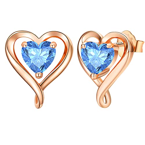 LAVUMO Ohrringe Silber 925 Rosegold Gold Damen Ohrstecker Set Geschenke für Frauen Freundin Mama Beste Freundin Mutter Oma zum Geburtstag Valentinstag Weihnachten Schmuck Damen Kleine Geschenke von LAVUMO