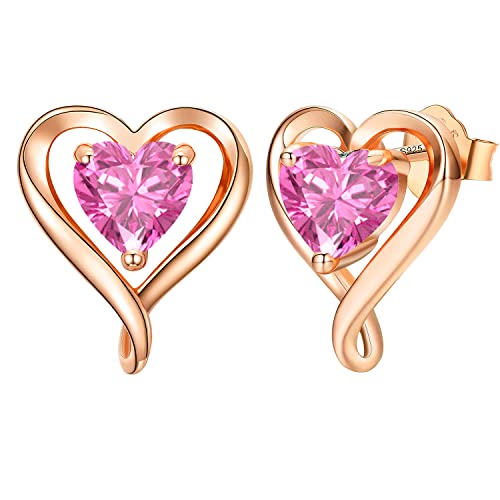 LAVUMO Ohrringe Silber 925 Rosegold Gold Damen Ohrstecker Set Geschenke für Frauen Freundin Mama Beste Freundin Mutter Oma zum Geburtstag Valentinstag Weihnachten Schmuck Damen von LAVUMO