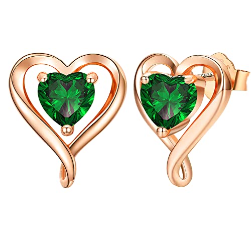 LAVUMO Ohrringe Silber 925 Rosegold Gold Damen Ohrstecker Set Geschenke für Frauen Freundin Mama Beste Freundin Mutter Oma zum Geburtstag Valentinstag Weihnachten Schmuck Damen von LAVUMO