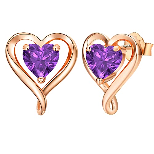 LAVUMO Ohrringe Silber 925 Rosegold Gold Damen Ohrstecker Set Geschenke für Frauen Freundin Mama Beste Freundin Mutter Oma zum Geburtstag Valentinstag Weihnachten Schmuck Damen von LAVUMO