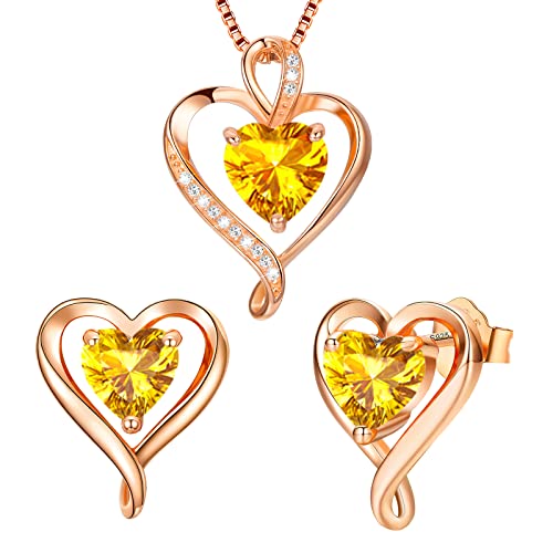 LAVUMO Schmuck set Frauen Halskette Ohrringe Kette Set Silber Rosegold Gold Geschenke für Frauen Freundin Mama Beste Freundin Mutter zum Geburtstag Valentinstag Weihnachten Damen Schmuck Geschenk von LAVUMO