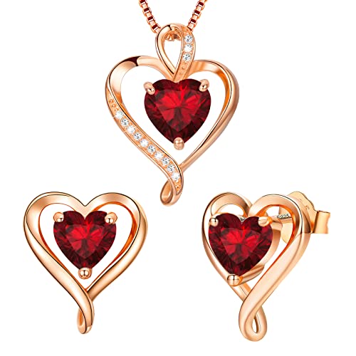 LAVUMO Schmuck set Frauen Halskette Ohrringe Kette Set Silber Rosegold Gold Geschenke für Frauen Freundin Mama Beste Freundin Mutter zum Geburtstag Valentinstag Weihnachten Damen Schmuck Geschenk von LAVUMO