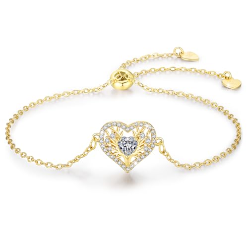 LAVUMO Tree Armband Damen (Gold-April) von LAVUMO