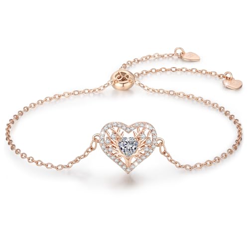 LAVUMO Tree Armband Damen (Rosé gold-04-April) von LAVUMO