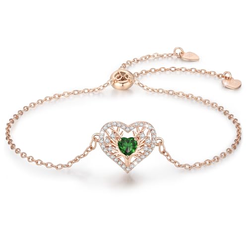 LAVUMO Tree Armband Damen (Rosé gold-05-Mai) von LAVUMO