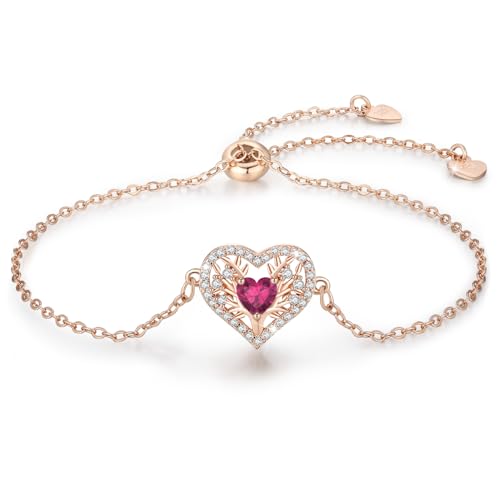 LAVUMO Tree Armband Damen (Rosé gold-07-Juli) von LAVUMO