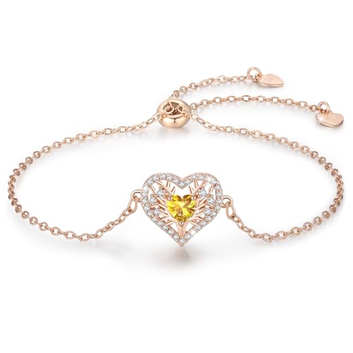 LAVUMO Tree Armband Damen (Rosé gold-11-November) von LAVUMO