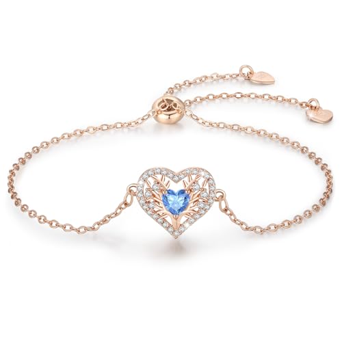 LAVUMO Tree Armband Damen (Rosé gold-12-Dezember) von LAVUMO