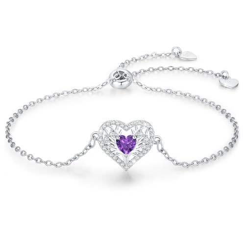 LAVUMO Tree Armband Damen (Silber-02-Februar) von LAVUMO