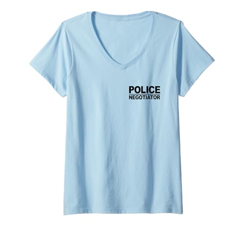 Damen Polizei-Unterhändler-Kostüm, T-Shirt T-Shirt mit V-Ausschnitt Damen Polizei-Unterhändler-Kostüm, T-Shirt T-Shirt mit V-Ausschnitt von LAW ENFORCEMENT POLICE TEES