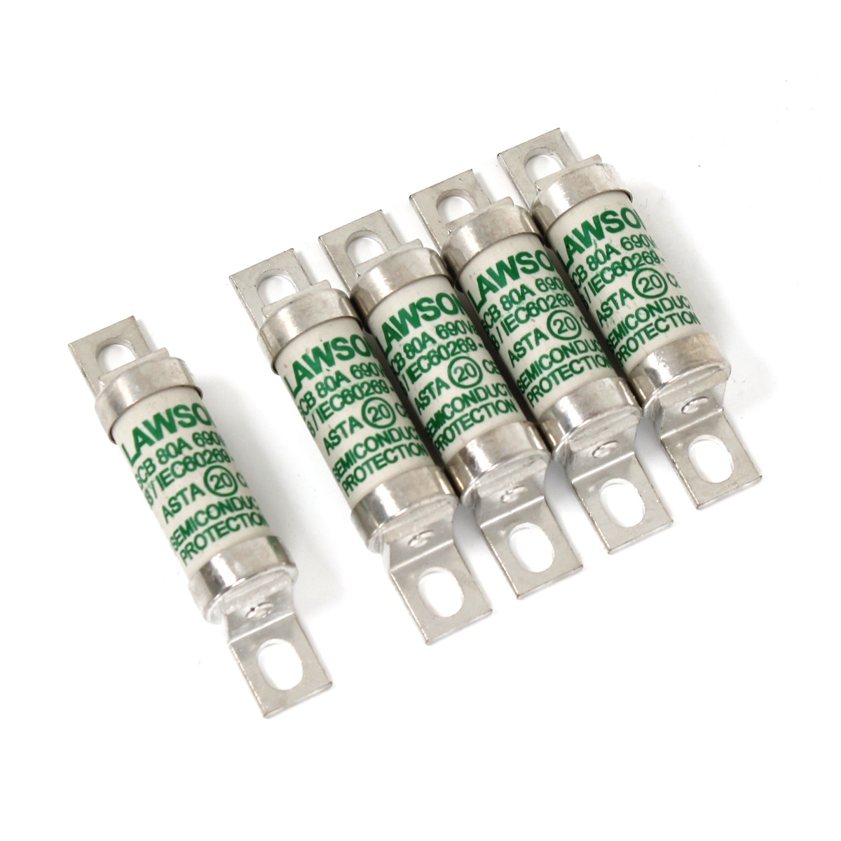 5 Stück Lawson LSCB80 Halbleiter Sicherung 690 V 80 A Fuse 63.5 mm Klasse aR 5 Stück Lawson LSCB80 Halbleiter Sicherung 690 V 80 A Fuse 63.5 mm Klasse aR von LAWSON