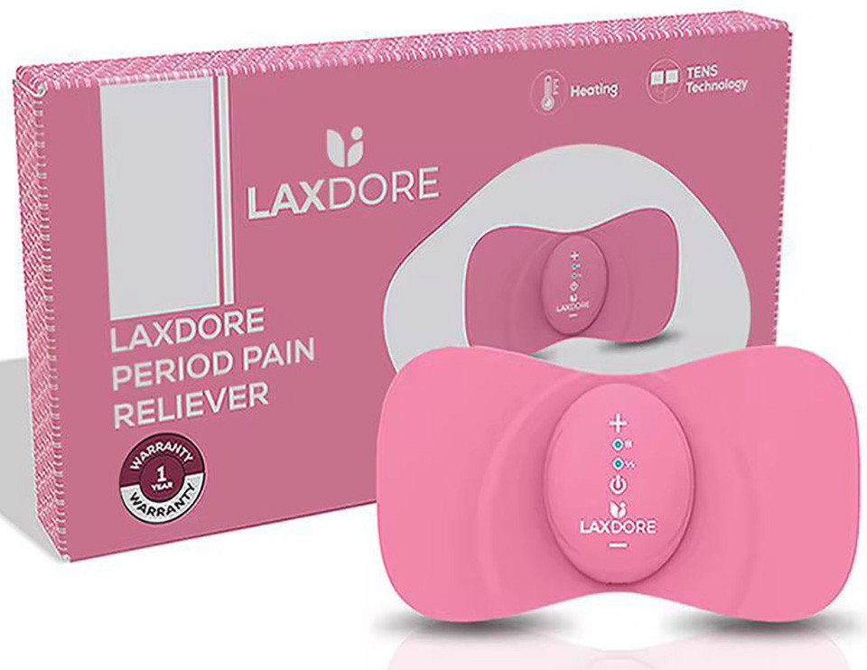 LAXDORE Menstruations-Pad Schmerzlinderer bei Regelschmerzen, (Kabelloser Wärmestimulator, mit wiederaufladbaren Akku), mit TENS, 15 Intensitätsstufen, 3 Modi für Regelschmerzen von LAXDORE