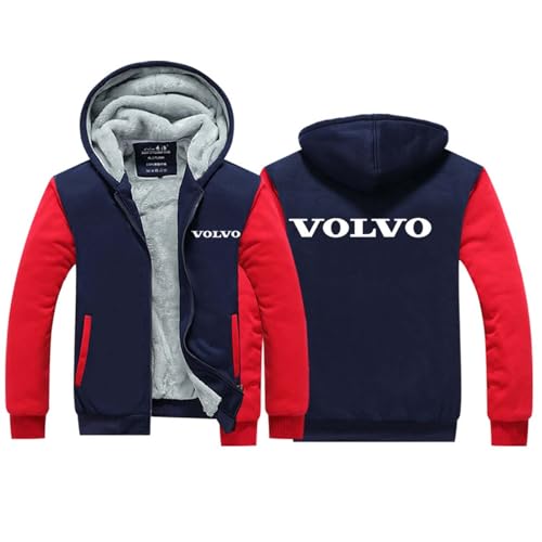 LAXES Herren,Kapuzenpulli,Hoodies für Herren Volvo Bedrucktes Unisex,Kapuzenpullis Langarm Kapuzenpulli Oberteile,Frühling und Herbst Pullover Mäntel-Blue and Red||XL von LAXES