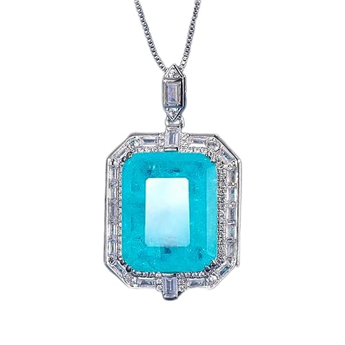 LAYCHEN Vintage 16 * 20mm Smaragd Saphir Paraiba Turmalin Anhänger Halskette Für Frauen Edelstein Labor Diamant Cocktailparty Edlen Schmuck von LAYCHEN