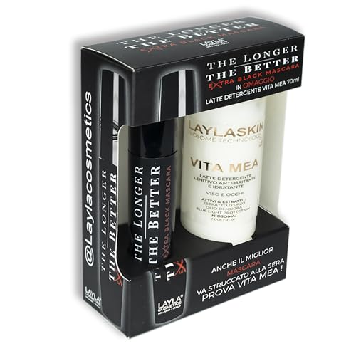 The Longer The Better Mascara Extra Schwarz Geschenkset mit Reinigungsmilch von LAYLA