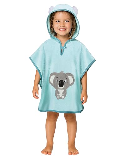 LAYNENBURG Premium Badeponcho Kinder mit Kapuze - 100% Baumwolle - OEKO TEX - Baby Jungen Mädchen Handtuch Poncho Frottee - 1-3 Jahre/Koala von LAYNENBURG