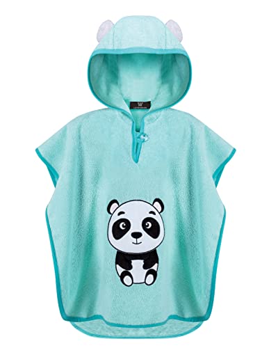 LAYNENBURG Premium Badeponcho Kinder mit Kapuze - 100% Baumwolle - OEKO TEX - Baby Jungen Mädchen Handtuch Poncho Frottee - 1-3 Jahre/Panda von LAYNENBURG