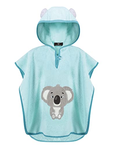 LAYNENBURG Premium Badeponcho Kinder mit Kapuze - 100% Baumwolle - OEKO TEX - Baby Jungen Mädchen Handtuch Poncho Frottee - 3-5 Jahre/Koala von LAYNENBURG