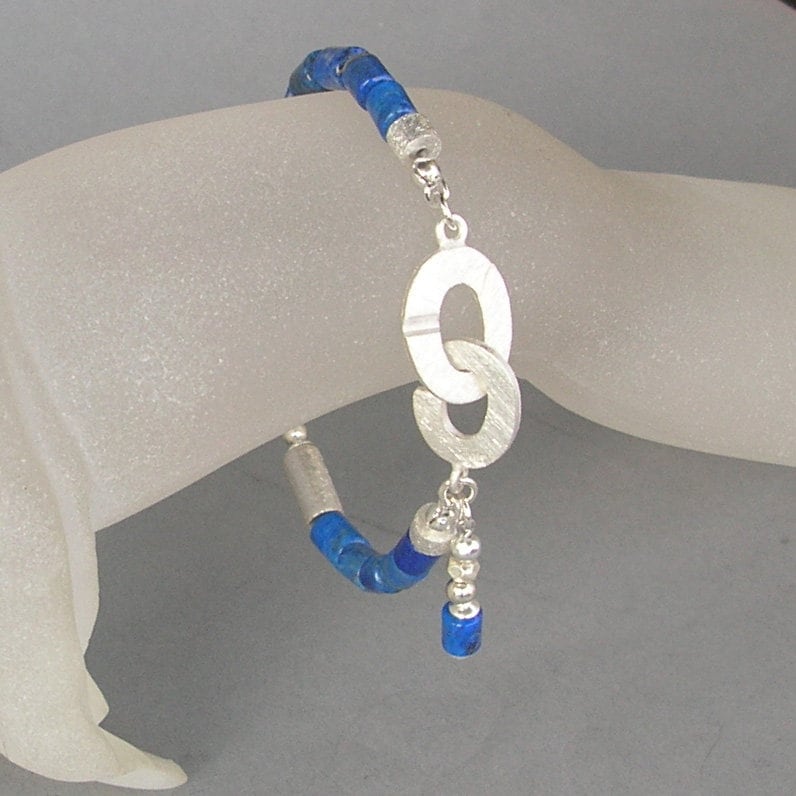 Blue Silver Dream" Lapislazuli Silber Armband von LAYSONA