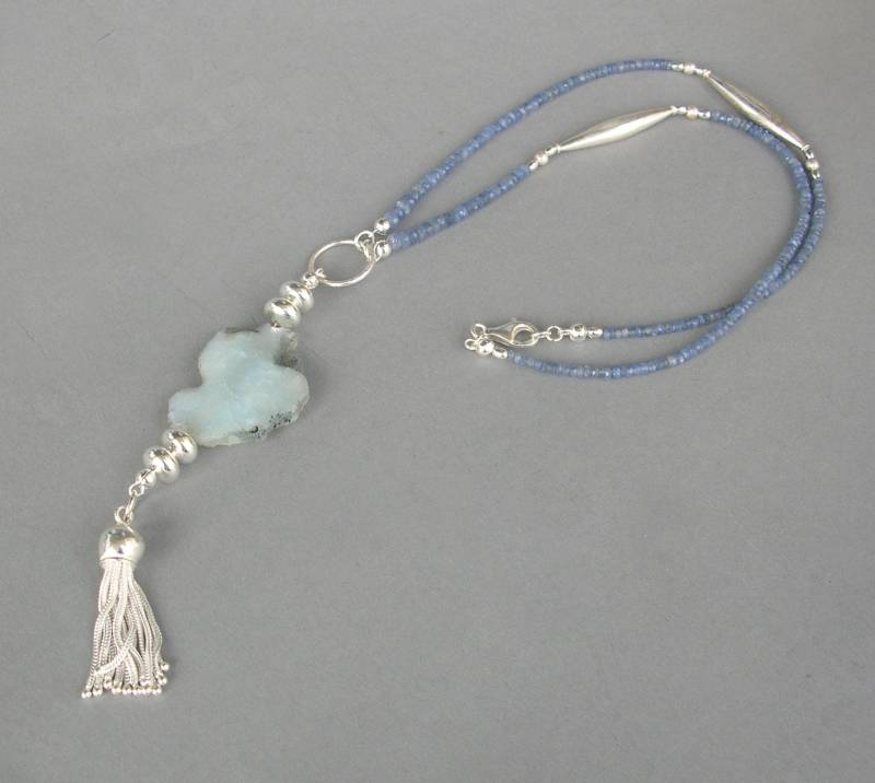 Light Blue Silver Spirit" Saphirachat Silberkette Light Blue Silver Spirit" Saphirachat Silberkette von LAYSONA