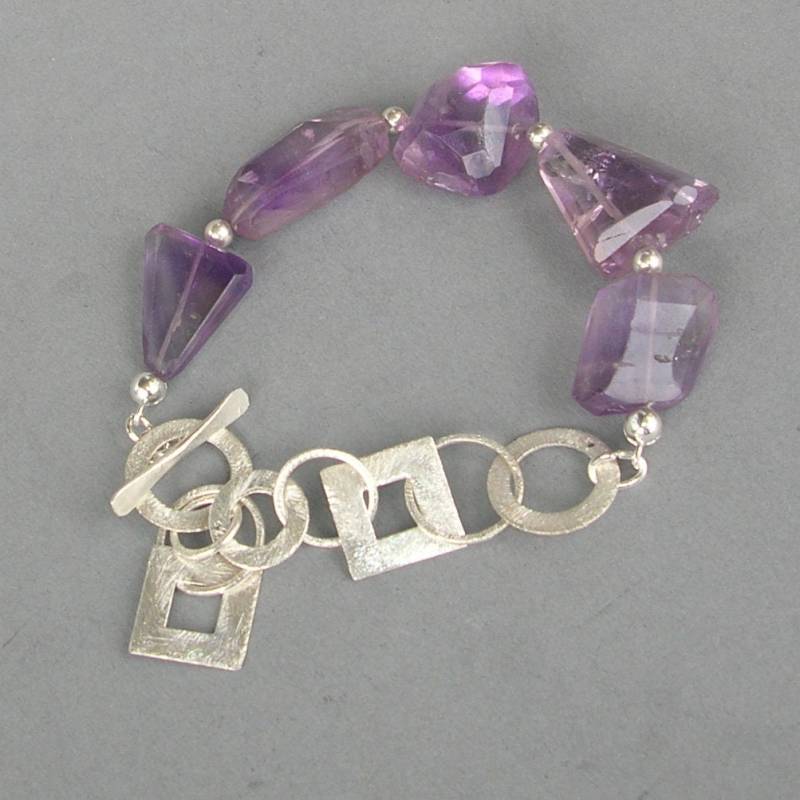 Light Purple Crystal" Ametrin Silber Armband von LAYSONA