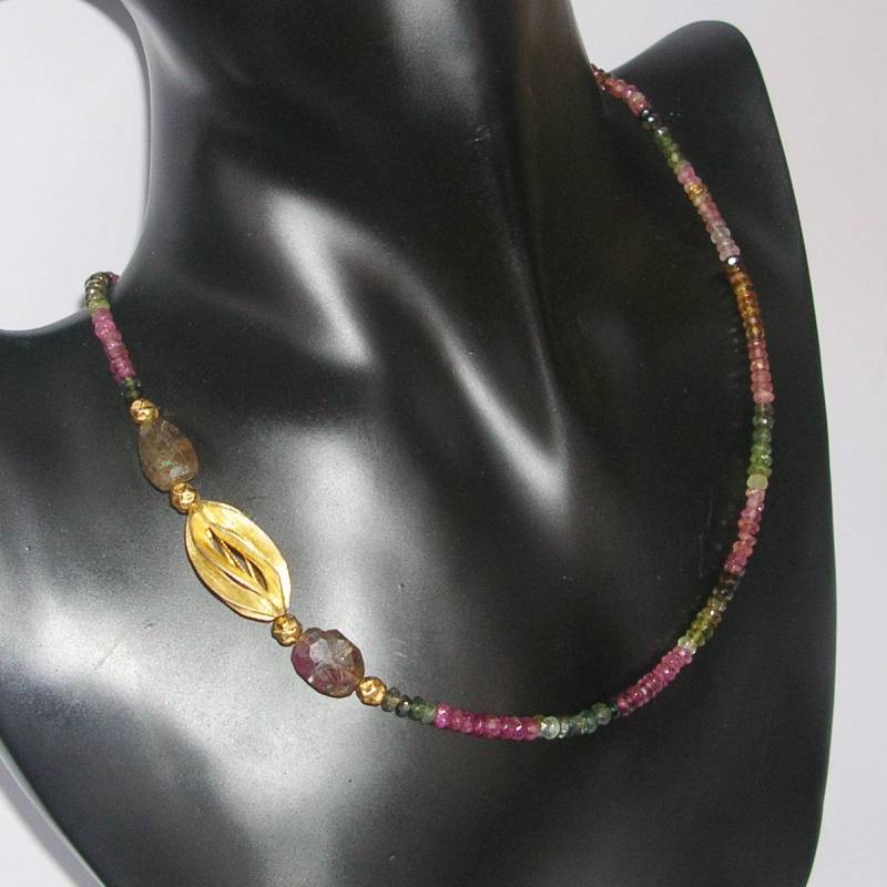Multicolour Dream" Turmalin Silber Collier von LAYSONA