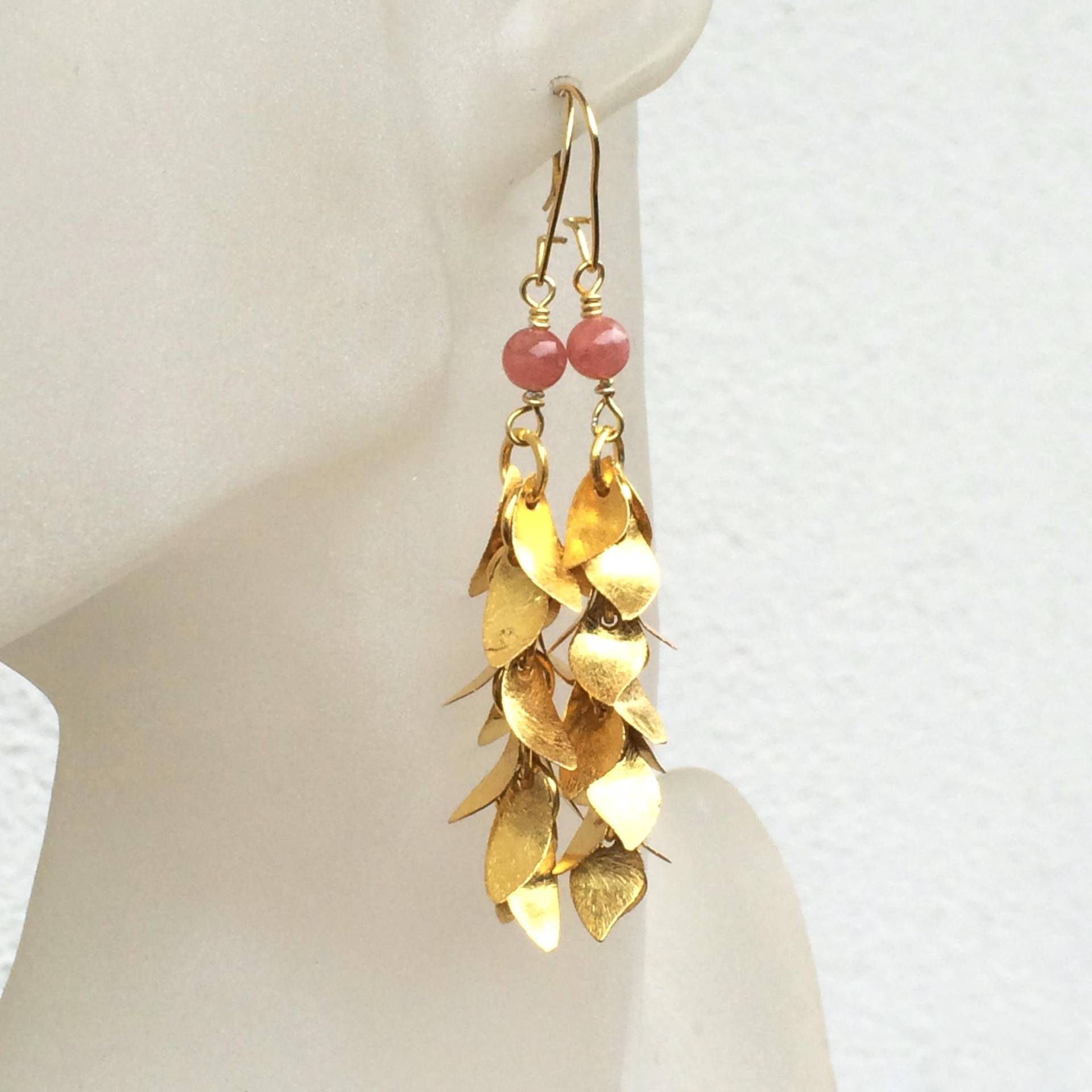 Rose Ball Tinkel - Rhodochrosit Ohrringe Vergoldet Rose Ball Tinkel - Rhodochrosit Ohrringe Vergoldet von LAYSONAdesign
