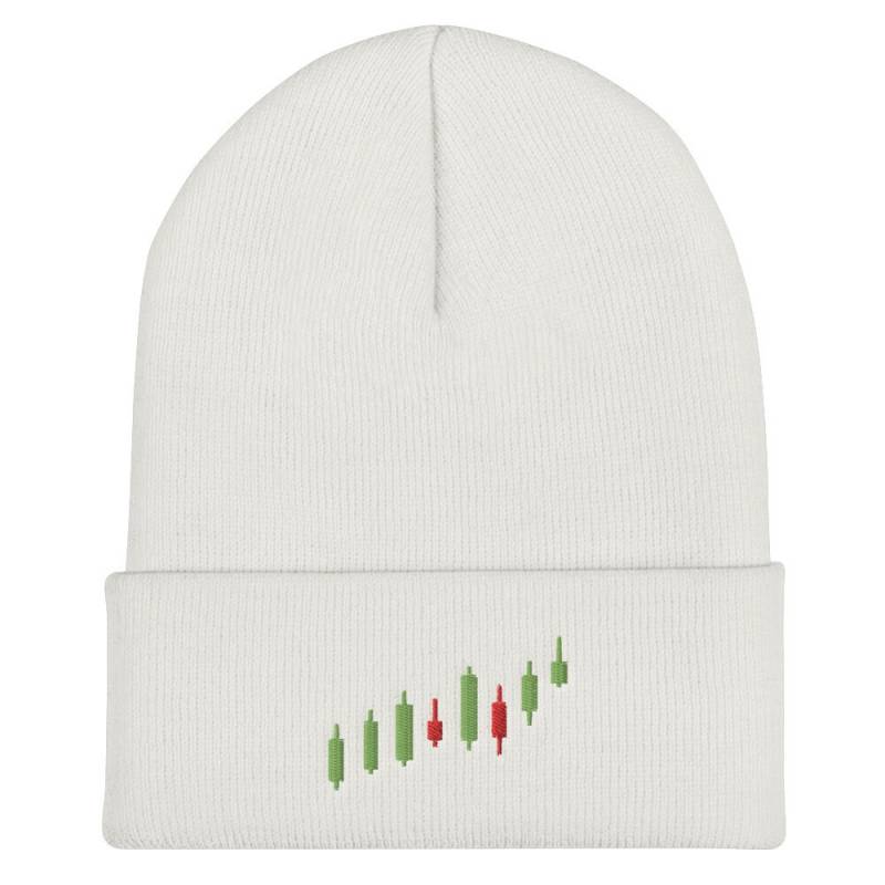stock Market Cuffed Beanie, Embroidered Candle Trader Charts Options Forex Crypto Investing Cryptocurrency Trading Bull Cap von LAYTUS