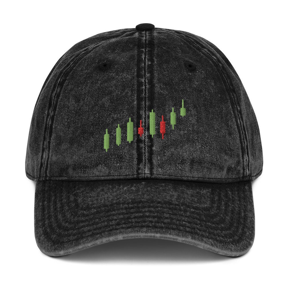 stock Market Vintage Cap, Bestickte Kappe, Kerzen Händler Charts Optionen Forex Crypto Trading Bull Cap von LAYTUS