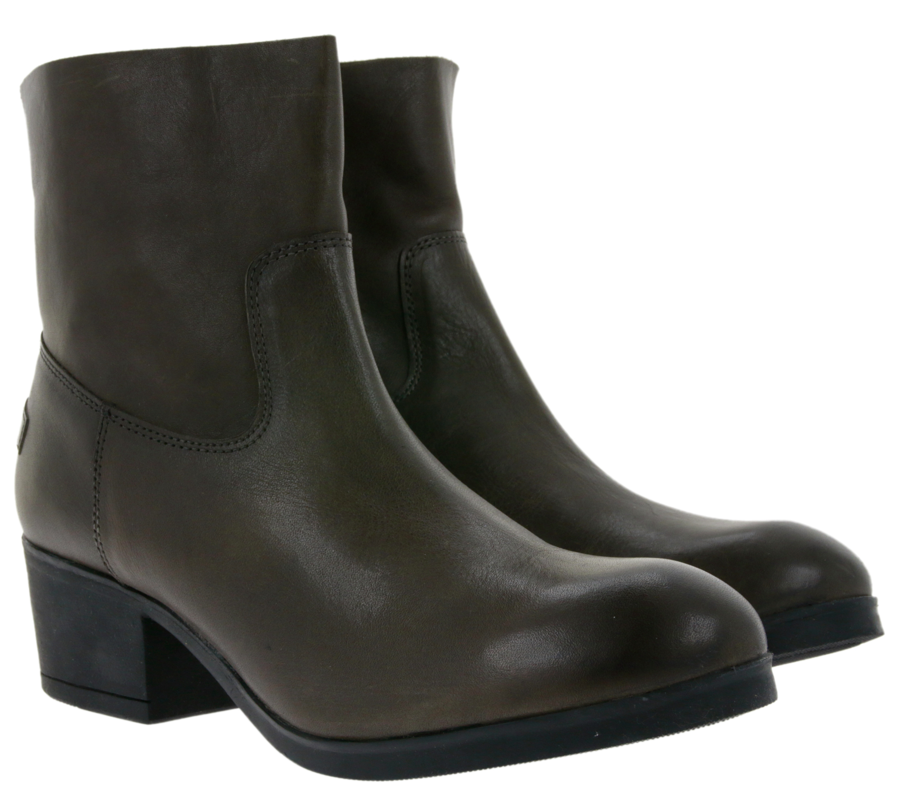 LAZAMANI Damen Stiefelette mit Blockabsatz Echtleder-Boots 53.347 Grau von LAZAMANI