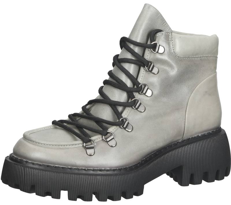 LAZAMANI Damen Stiefelette mit Blockabsatz Echtleder-Boots 74.482 Grau von LAZAMANI