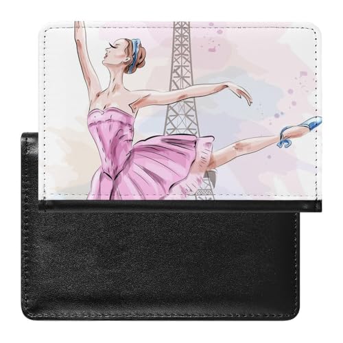 Reisepasshülle Etui Ballerina Eiffelturm Balletttänzerin Mädchen Pu Leder Reisepasshülle Mit Kartenschlitz von LAZAT