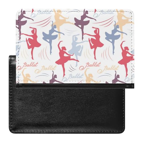 Reisepasshülle Etui Ballett Mädchen Silhouette Muster Pu Leder Reisepasshülle Mit Kartenschlitz von LAZAT