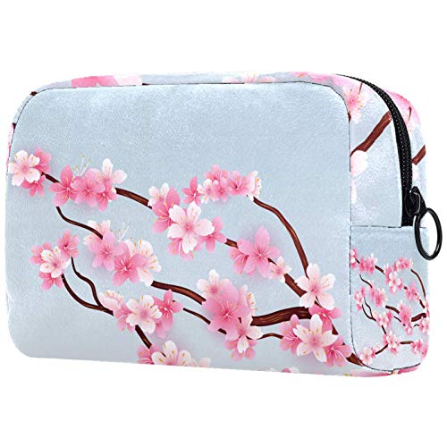 Frauen Make-up Tasche Mädchen Kosmetiktaschen Toilettenartikel Organizer Beutel mit Reißverschluss Kirschblüte von LAZEN